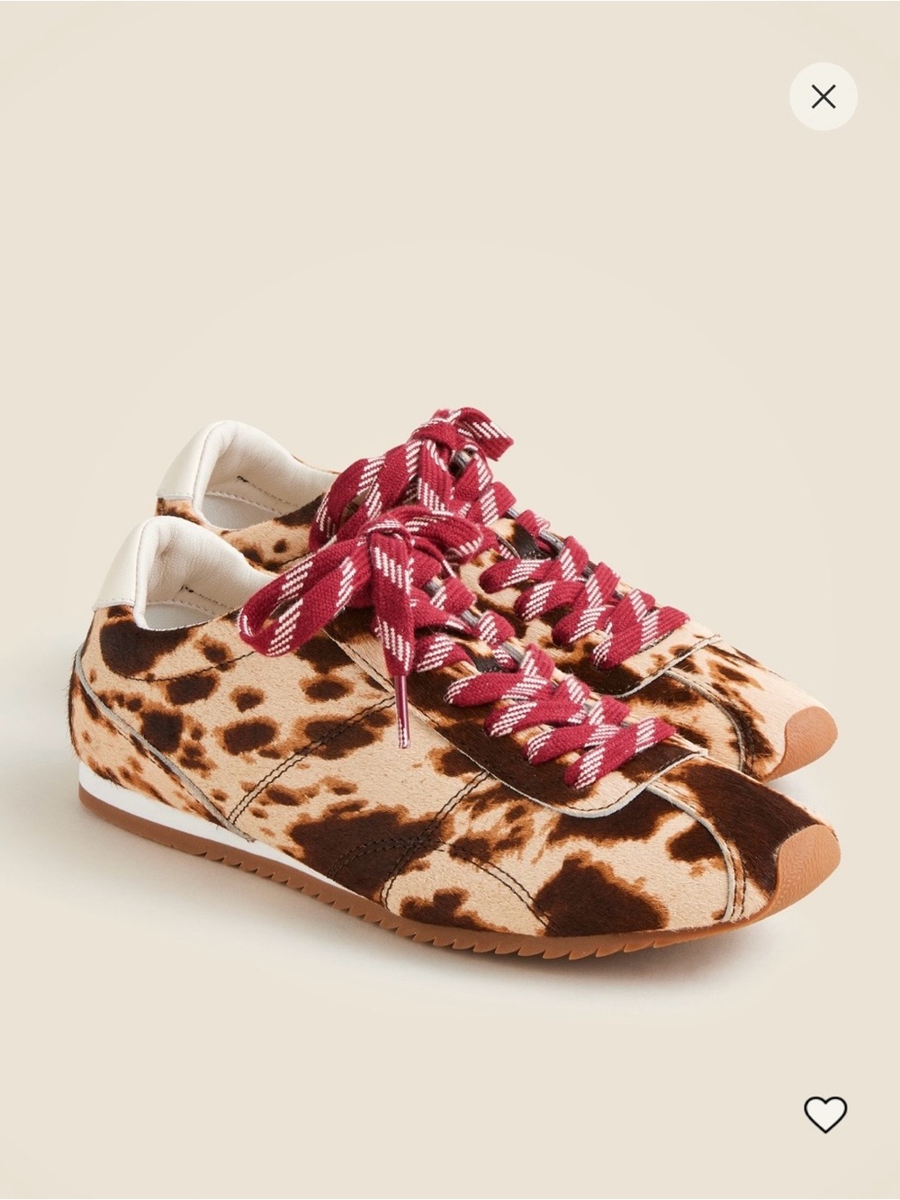 Rec Sneakers in Printed Calf Hair with Red Printed Laces
